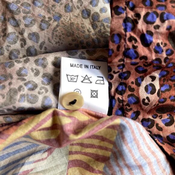 Miki Thumb Multicolor Cotton Button Front Shirt Leopard & Leaf Print - XL - Picture 7 of 10